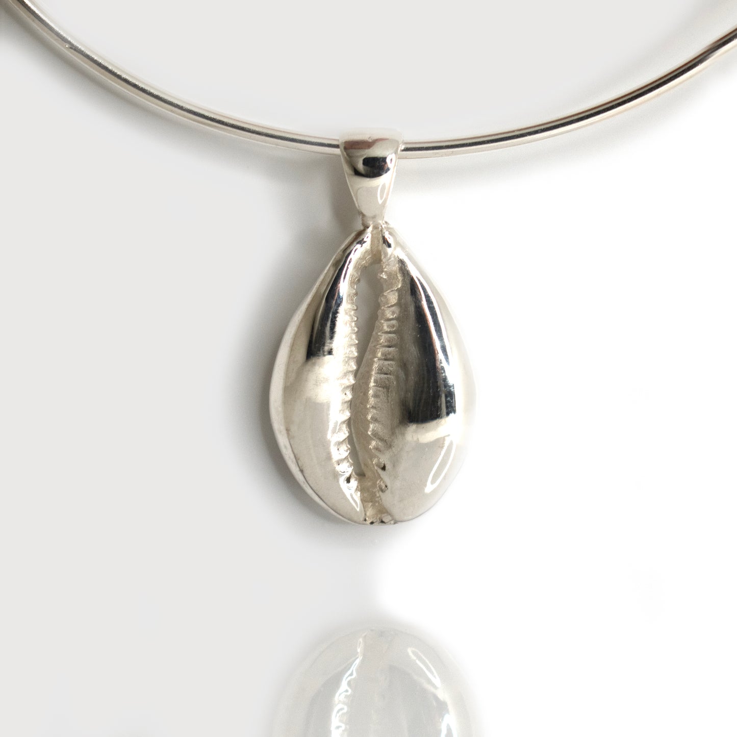 Sterling Silver Extra Large Cowrie Pendant 8cm